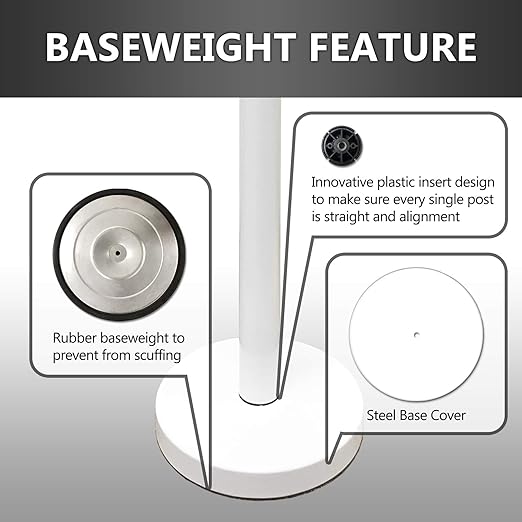 VIP Crowd Control Retractable Belt Stanchion Queue Safety Barrier Set, 36" Ht, 78" Belt + Wall Bracket (6 WHT Posts Patriot Belt + SFrame + WBracket)