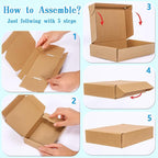 50 Pack Small Corrugated Cardboard Boxes for Packing and Mailing, Literature Mailer (Internal Size: 6x4x1 Inch)