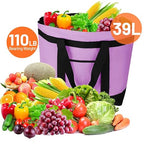 2Pk Insulated Reusable Tote Bag for Grocery Shopping for Women/Men, Pizza/Food Delivery Bag to Keep Food Cold/Hot for Professional Catering, Cooler bags for Travel/Beach/Picnic, Lavender