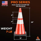 GECCO ™ (324 Cones per Pallet) 28 Inch 7 Lb Heavy Duty Orange Traffic Cones in Bulk | Durable Safety Cones, Orange Cones, Parking Cones, Construction Cones | PVC Plastic & Black Base - [PRO Series]