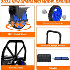 2-in-1 Folding Hand Truck with Folding Basket,Hand Truck with Retractable Handle, 330LBS Capacity Heavy Duty Hand Dolly, Dolly Cart with Wheels for Luggage/Moving/Travel