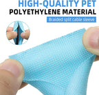 Automotive Wire Loom Tubing, Split Braided Cord Protectors from Pets No Chew, Flexible Cable Sleeve Cable Management for TV/Computer/Electric Wires (Sky Blue, 3/8"-10ft)