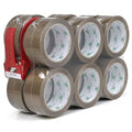 BOMEI PACK Brown Packing Tape Refills, Heavy Duty 12Rolls with 1 Dispenser for Packaging, Shipping and Moving, 2.6Mil 1.88 Inch x 60 Yard