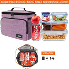OPUX Insulated Lunch Bag for Men Women, Soft Lunch Box for Office Work School Picnic, Leakproof Lunch Cooler Bag with Shoulder Strap for Kid Adult Boy Girl, Medium Lunchbox Lunch Tote (Heather Purple)