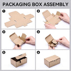 Small Shipping Boxes 3.5x2.2x1.6 Inches, 25-Pack Brown Corrugated Cardboard Boxes for Mailing, Storing, Gift Packaging