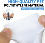 Automotive Wire Loom Tubing, Split Braided Cord Protectors from Pets No Chew, Flexible Cable Sleeve Cable Management for TV/Computer/Electric Wires (White, 5/8"-10ft)