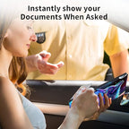 Car Registration and Insurance Holder, Leather Car Glove Box Organizer, Cool Car Accessories for ID, Driver's License Cards & Essential Document,business cards,Men&WomenNebula/Galaxy Wolf