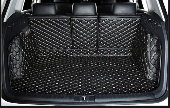 Trunk Cargo Liner for Mercedes GLE SUV GLE300 GLE320 GLE350 GLE400 2020-Current 5-Seater with 40/20/40 Split Full Coverage 3D Trunk Mat Replacement Black w/Gold Stitching