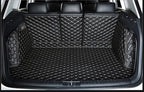 Car Trunk Mat for Mercedes GLC SUV 7 Seater 2023-2025(Non for Hybrid) GLC260 GLC250 GCL300 GLC350 GLC450 Full Cover Cargo Mat+Backrest Cover+Both Sides Panel Replacement Black w/Gold Stitching