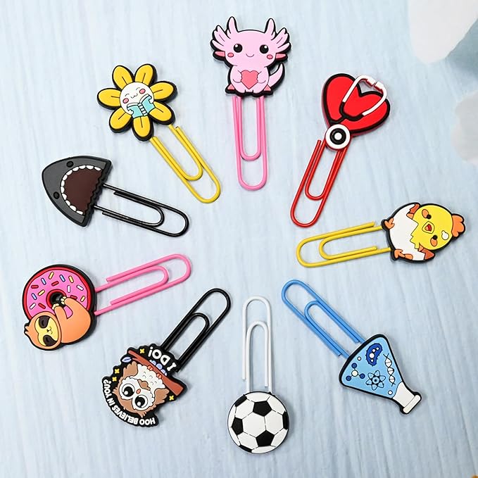 200 PCS Random Paper Clips Metal Paperclip Large Size Paper Clip Cute Bookmark Colorful Office Supplies Bookmark Clamp Desk Accessories Stationery for School Gifts for Christian