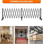 16 FT Industrial Metal Expandable Barricade，Retractable Traffic Fence with Casters, Folding Security Gate，Portable Barricade Gate for Construction Area, Traffic Control, Cordon(Black）