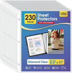 KTRIO 230 Pack Sheet Protectors 8.5 x 11 inch, Clear Page Protector for 3 Ring Binder, Plastic Sleeves for Binders, Top Loading Paper Sheets Document Sleeve Letter Size, Office & Home
