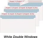 120 PCS #10 Double Window White Security Envelopes for QuickBooks Invoices, Most Statements And Documents Self Seal Kraft 4-1/8 x 9-1/2 inches Invisible Envelopes Super Strong Quick Seal