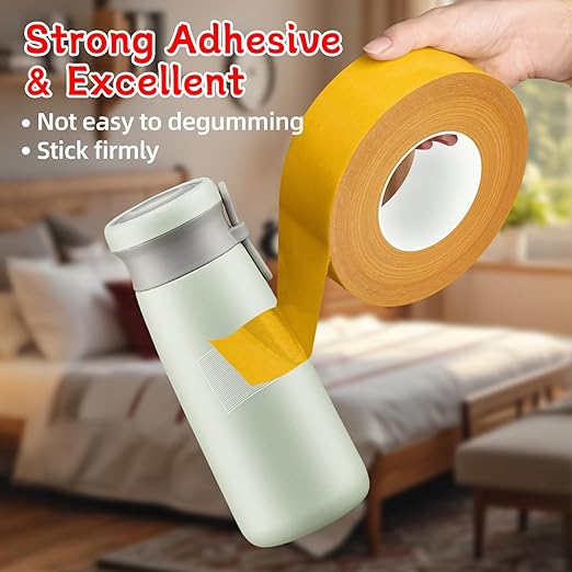 CHENYA 164 Ft Double Sided Tape Heavy Duty,High Tack Strong Wall Adhesive with Fiberglass Mesh,Super Sticky Resistente Clear Hem Tape for Crafts,Carpet,Picture,1.18" Wide
