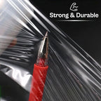 PSBM 12 Rolls 4 Inch x 1000 Feet 80 Gauge Mini Stretch Film/Wrap with Plastic Handle, Heavy Duty Industrial Strength Clear Shrink Plastic Wrap for Moving, Packing, Shipping, Bundling & Storage