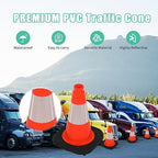 BESEA 12" inch Traffic Cones Soccer Training Cones Sport Cones Road Parking Cone with 4" Highly Reflective Collar(8 Pack)