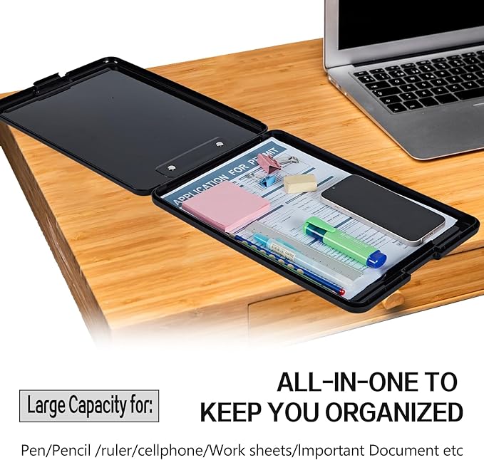 A4 Clipboards,Heavy Duty Waterproof Nursing Plastic Folder Clipboard with Storage Clip Boards,File Folder Storage Box Clipboard Case for Teacher,Doctor,Offices,Pretty Mushroom