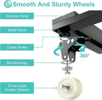 Heavy Duty Adjustable Furniture Moving Dolly - Furniture Movers with 4 Swivel Casters Wheels, Small Wood & Metal Floor Flat Dollies Cart, Set of 2