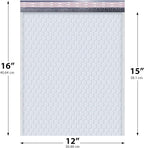 White Large Poly Bubble Mailers 12x15 inch | Self Seal Padded Envelopes Cushioned Bubble Mailer | Usable Size 12x15 | WaterProof | Lightweight mailing Shipping Bags | 100 Pack Bulk | USA Made
