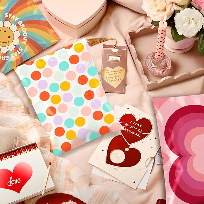 Metronic Poly Mailers 14.5x19 Inch 500pc Shipping Bags for Clothes,Self Adhesive Shipping Envelopes for Small Business,Waterproof Mailers Poly Bags for Shipping,Packaging Mailing Bags Color Polka Dots