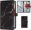 TOURSUIT Car Registration and Insurance Card Holder, Vehicle License Document Glove Box Compartment Organizer, Interior Car Accessories for Women Men (Marble Black)