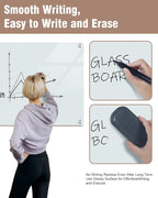 Mifuro Magnetic Glass Whiteboard，72"x48" Wall Mounted Frameless Dry Erase Board for Office, Home & School White
