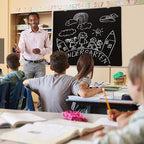 Magnetic Glass Blackboard - Glass Dry Erase Board 48"x36" Large Frameless Board for Walls Office School and Home,Black