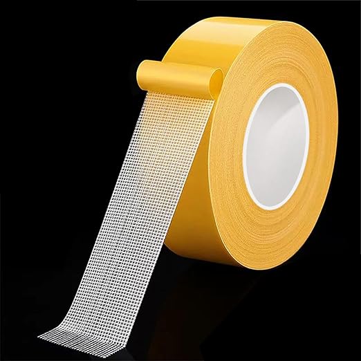 CHENYA 164 Ft Double Sided Tape Heavy Duty,High Tack Strong Wall Adhesive with Fiberglass Mesh,Super Sticky Resistente Clear Hem Tape for Crafts,Carpet,Picture,1.18" Wide