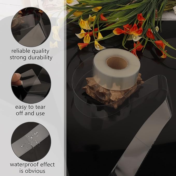 500 PCS Clear Labels Clear Stickers Label Protectors for Protecting Barcodes, Books, Numbers Waterproof Labels for Laboratory, Library, Office, Supermarket (3.15×1.2inch)