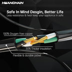 HUANCHAIN Indoor Outdoor Black Extension Cord 75 Ft Waterproof, 16/3 Gauge Flexible Cold-Resistant Appliance Extension Cable Outside, 10A 1250W 16AWG SJTW, 3 Prong Electric Cord, ETL