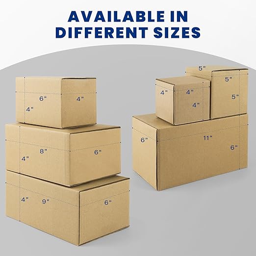 Golden State Art 10x7x5 Inches Shipping Boxes 28 Pack, Brown Corrugated Cardboard Box for Small Business Mailing Shipping and Storage