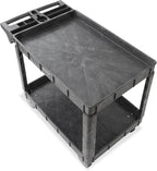 Dryser Utility Cart with Wheels, 46" x 25" Heavy Duty 550 lb. Capacity with Shelves - 2 Tier Rolling Cart with Two 5" Swivel Casters for Warehouse, Garage, Cleaning