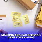 Perco Metallic Gold 3x5 Inch Perforated Sticker Labels — 500 Stickers Per Roll — with Permanent Adhesive for Product Labeling, Gift Boxes, Event Signage, Decorative Packaging & More — Made in USA