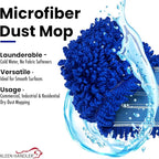 Kleen Handler 48 inch Microfiber Dust Mop | 12 Pack, Extra Large Washable Commercial Mop Head Replacement