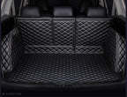 Car Trunk Mat Compatible with 2025 Mercedes G Class G500 Full Coverage Cargo Mat+Backrest Mat+Both Sides Panel Black w/Black Stitching