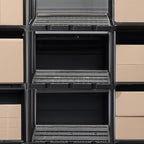 Gracious Living 3 Pack Light Duty Storage Shelves, Knect-A-Shelf 4-Shelf Ventilated Shelving Rack Organizer for Home, Garage, Basement & Laundry, Black