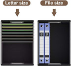 Huolewa File Organizer Boxes with Lids, Collapsible Faux Leather Hanging File Folder Box Organizer with Plastic Slide, Decorative Home/Office Filing System Boxes for File and Folders Storage