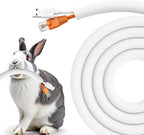 Dog and Cat Cord Protector 10ft - 3/8inch, Flexible Cable Sleeve for Easy Cord Management, Protects Cables from Pets Chewing, Ideal for USB, Power, Audio and Video Cords - White