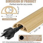 Floor Cord Cover Self Adhesive Cord Hider,3.3FT Cable Management, Extension Strip Protector for Wires, Prevent Cable Trips for Offices, Gyms, Exhibitions Cavity:0.3"(W) x0.28(H) WoodLightyellow