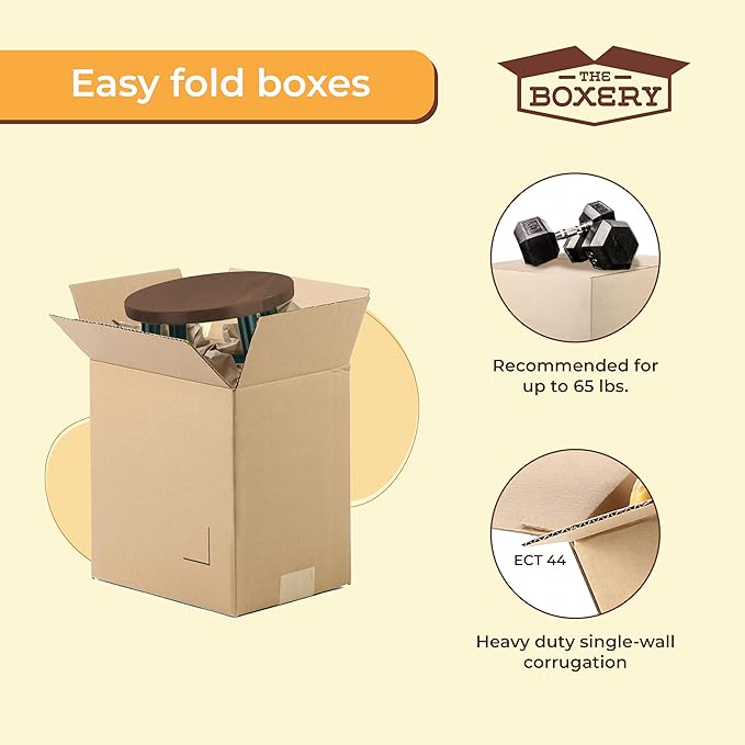 The Boxery 18 x 14 x 10 Inches Heavy Duty Grade ECT44, Brown/Kraft Corrugated Cardboard Shipping Boxes 25-Pack |Mailing, Packing, Moving & Storage for Business/Home-Recyclable - Made in the USA
