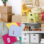 STARLIBOO Colored Labels Stickers 3 x 2 Inch, Rectangle Moving Labels Stickers, 250Pcs Garage Sale Price Stickers, Adhesive Moving Labels for Boxes(Lavender Purple)