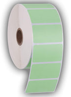 2.25" X 1.25" Direct Thermal Perforated Stickers Labels for Barcodes, Address, Consignment - Compatible with Zebra, Rollo, Godex and More (Green, 6 Rolls)