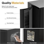 Metal Storage Cabinet，71" Garage Storage Cabinet with 2 Locking Drawer and 2 Adjustable Shelves ，Black Tool Cabinet，Lockable File Steel Cabinet for Home, Office, Gym, School.