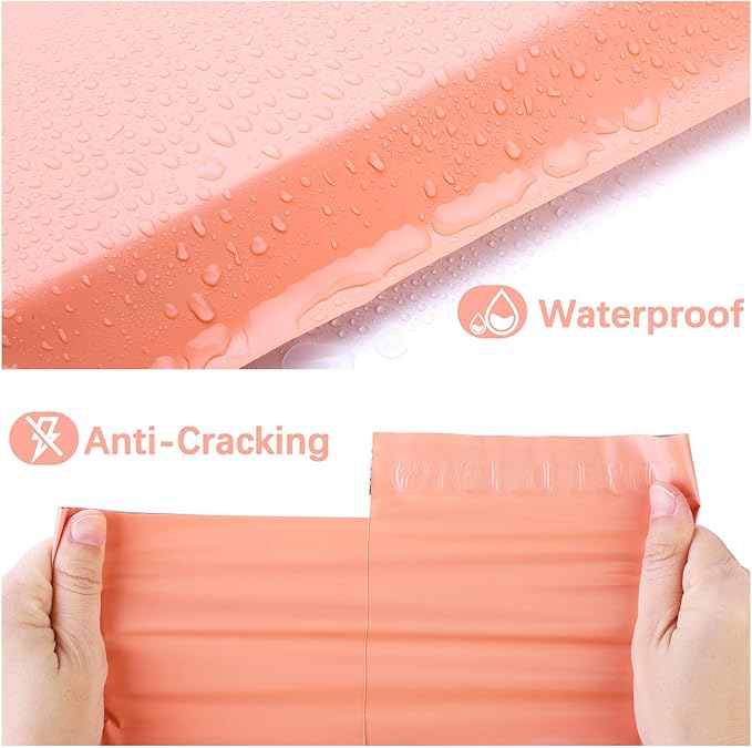 Metronic Poly Mailers 10x13 100 Pcs | Medium Size Shipping Bags for Clothes | Large Poly Mailer Bags, Shipping Envelopes, Mailing Bags for Small Business, Strong Adhensive Poly Bags Pink