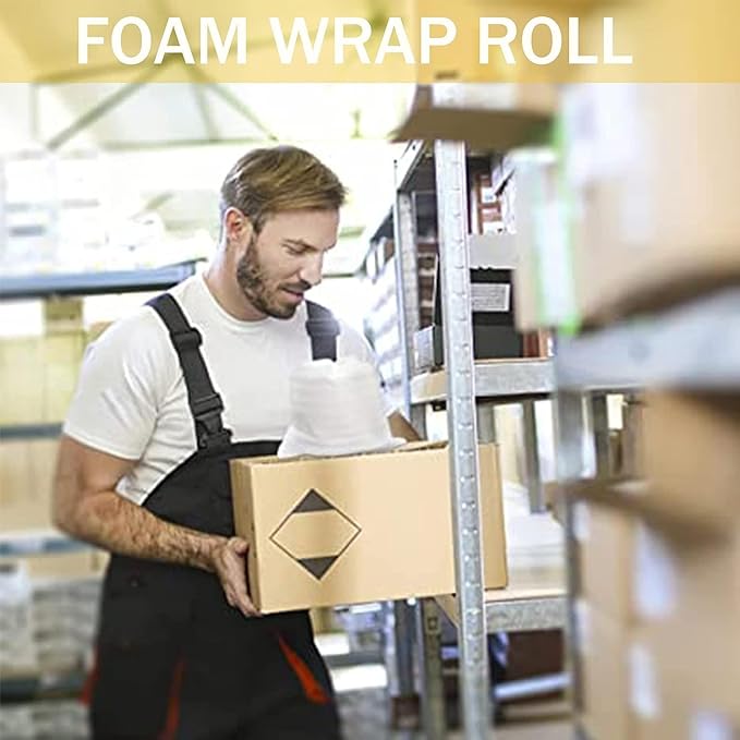 12"x 140'Foam Wrap Rolls for Moving Packing Foam Roll Packing Materials Shipping Packing Moving Supplies, Thick Cushion packaging wraps for Protect Glasses,Fragile Items,Dishes (2 PACK-30 * 25M)