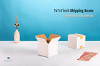 White 7x7x7 inches Shipping Boxes, Corrugated Cardboard 7x7 Box for Small Business Mailing, Packaging and Storing, 15 Pack
