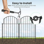 19Pcs Decorative Garden Fence, 20in(H)/20.5ft(L) Rustproof Metal Fences Animal Barrier Outdoor for Yard, Flower Bed Edging Ornamental Border Panel for Dogs, Rabbits, Dig Defence, Garden Decor, Patio