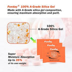 100g x 5 Packs Fonday Rechargeable Silica Gel Desiccant Packets Fast Reactivate Desiccant Bags Moisture Absorbers for Storage Bins, Suitcase, Safe, 3D Filaments, Electronics