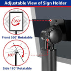 Pedestal Sign holder Stand 8.5x11inch Adjustable Standing Floor Sign Stand with Heavy Base & Snap Frame Display Stand for Indoor Outdoor Business Store Sign Holder Poster Stand (Black)