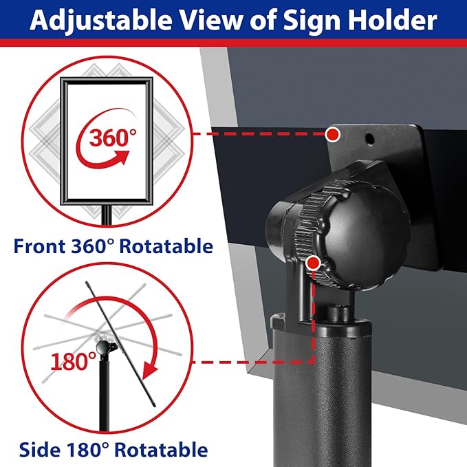 Sign Stand 11x17inch Pedestal Sign Holder Poster Stand 3Packs Adjustable Floor Standing Sign Holder with Heavy Duty Display Stand for Indoor Outdoor Business Store Sign Holders(Black)